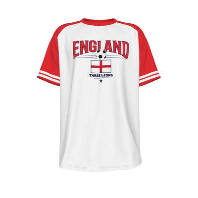 England Soccer Fan T-Shirt – Vintage England Football Shirt Three Lions Style | Retro English Football Tee – football shirt, fan gear, image 1.0