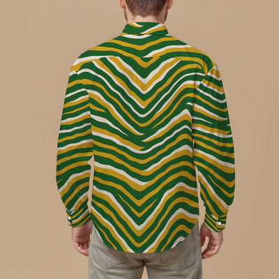 Tan Green Bay football Men's Slim Fit Long Sleeve Shirt
