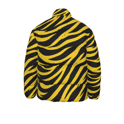 White Smoke Pittsburgh football yellow black Unisex Stand-up Collar Down Jacket