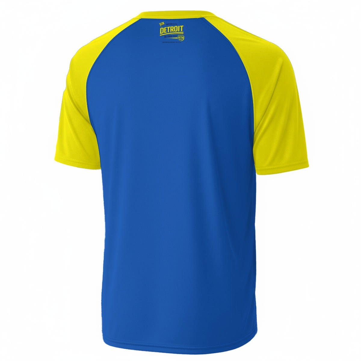 Detroit Motor City Basketball T-Shirt – Blue and Yellow Varsity Athletic Streetwear Tee