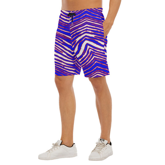 Zebra game day Buffalo Football Men's Beach Shorts With Elastic Waist