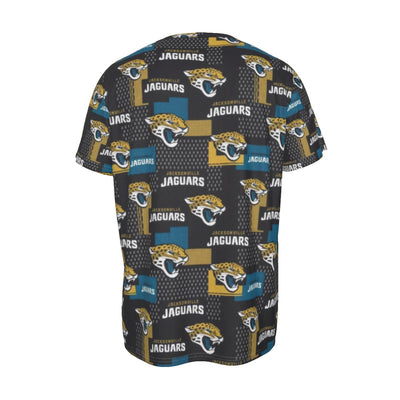 jacksonville-jaguars-short-sleeve-t-shirt teal black football fabric breathable detail