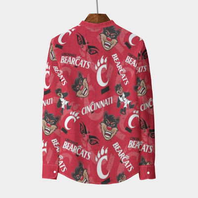 Cincinnati Bearcats Stand Collar Shirt With Long Sleeve|110GSM Imitation Flax varsity sportswear product image 2.0