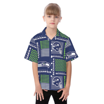 Seattle Seahawks Kid's Hawaiian Vacation Shirt – casual fan outfit, game day outfit, image 1371
