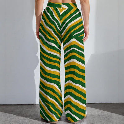 Dark Gray Green Bay Football Yellow Green Women’s High-Stretch Casual Pants 290GSM – Game Day Streetwear