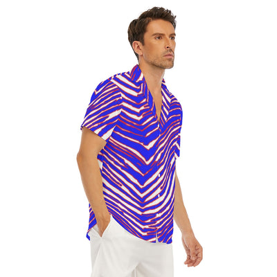 White Smoke Buffalo Football Men's Deep V-Neck Short Sleeve T-Shirt β Bold Game Day Style