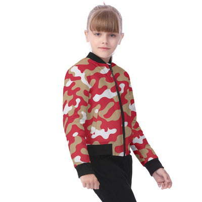 White Smoke San Francisco Football Camo Kid's Bomber Jacket