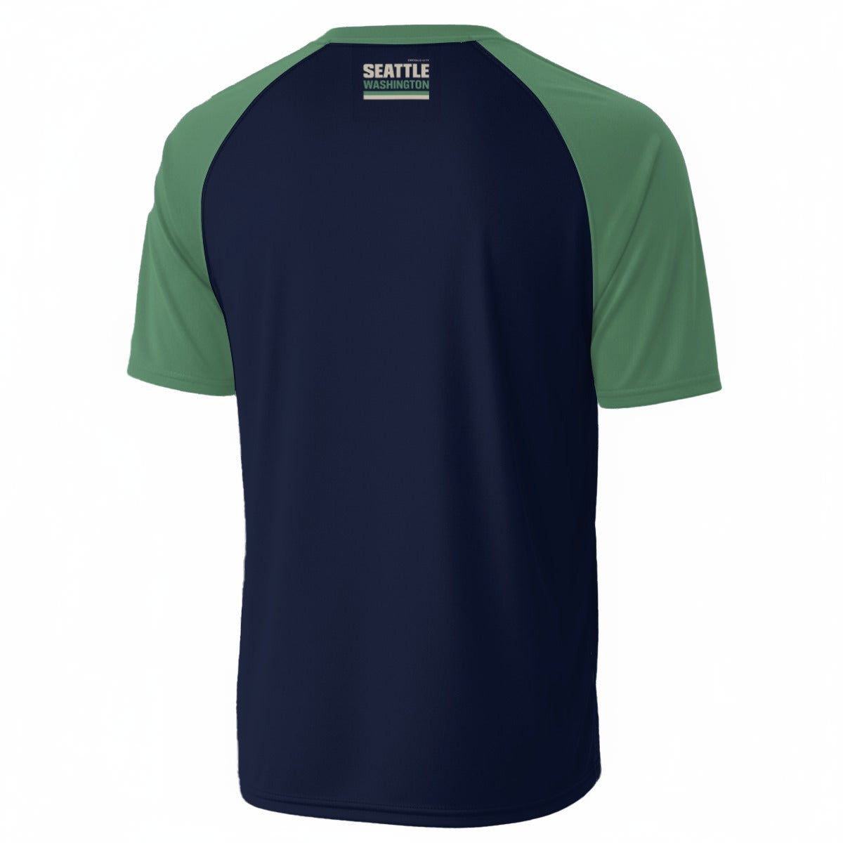 Seattle Washington Navy Blue and Green T-Shirt – Emerald City Varsity Streetwear Tee
