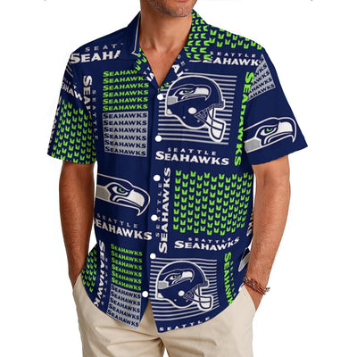Seattle Seahawks Men's Hawaiian Shirt|150GSM – breathable comfort wear, breathable comfort wear, image 1347