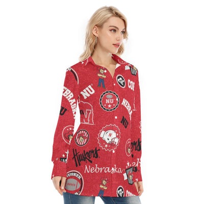 Nebraska Lincoln Cornhuskers Women's Long Shirt - Big Ten football apparel varsity sportswear product image 2.0