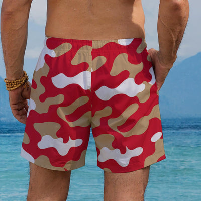 Cadet Blue San Francisco Football Camo Men's Beach Shorts