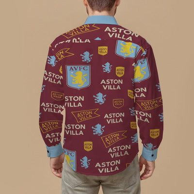 Aston Villa Men's Slim Fit Long Sleeve Shirt