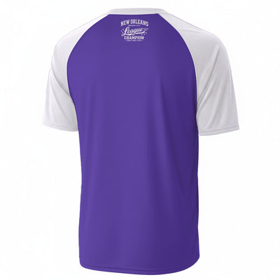 White Smoke New Orleans Crescent City League Champion Baseball V-Neck T-Shirt Purple and White – Urban Sports St