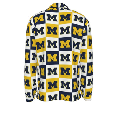 Michigan Wolverines Men's Long Sleeve Shirt White varsity sports apparel
