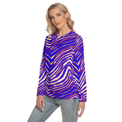 White Smoke Buffalo Football Women’s O-Neck Long Sleeve T-Shirt – Classic Game Day Essential
