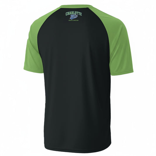 Charlotte NC Black Green Varsity T Shirt – Modern North Carolina Athletic Graphic Tee