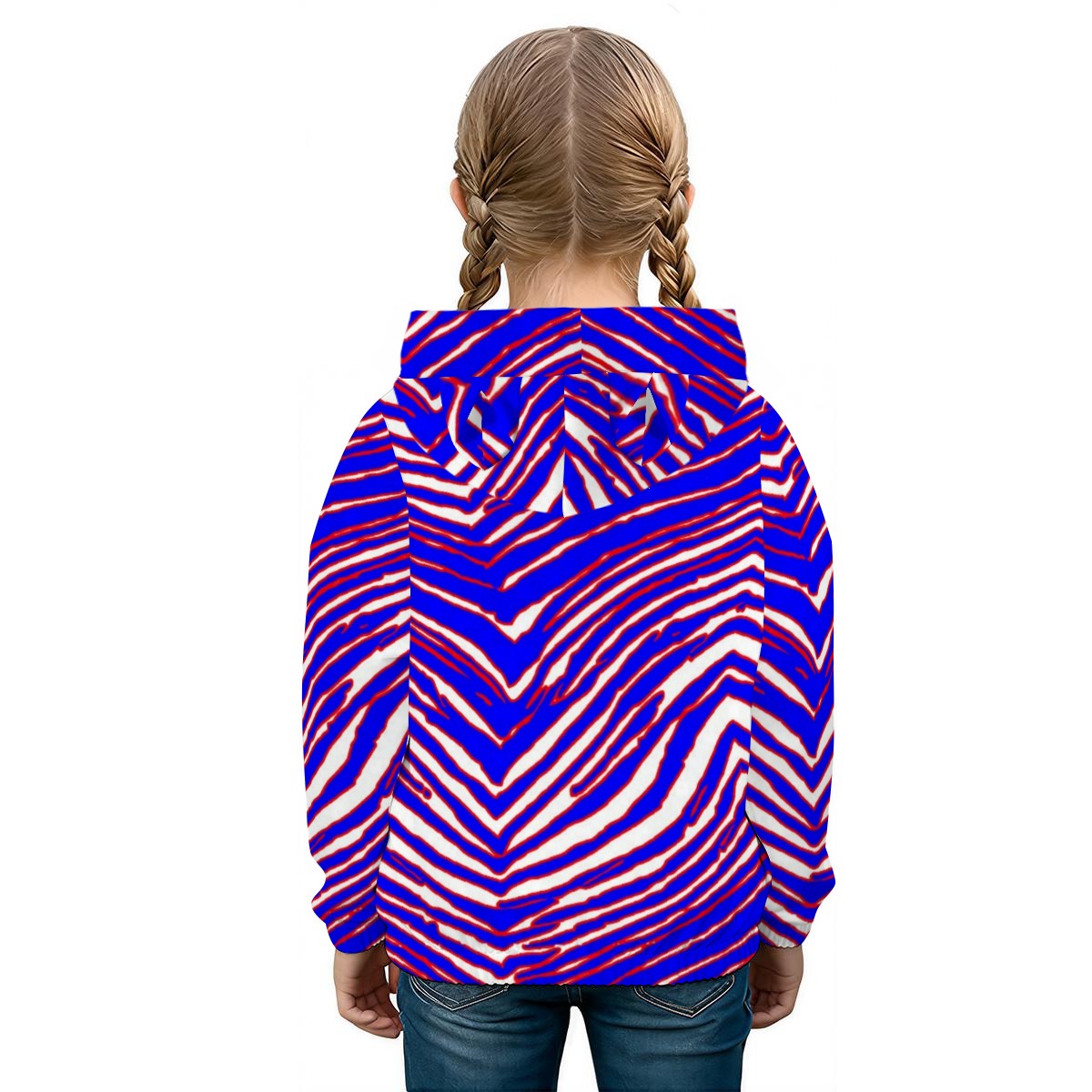 Buffalo Zebra Football Kid’s Borg Sweatshirt With Ear – Cozy Game Day Kids Wear