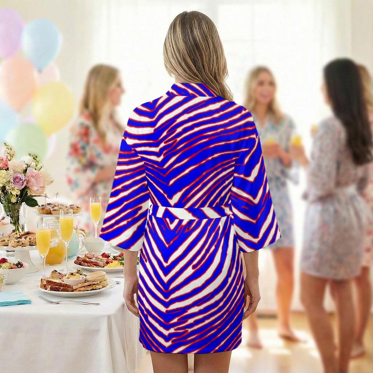 Buffalo Zebra Football Women’s Satin Wedding Robe – Luxury Bridal and Game Day Inspired Style