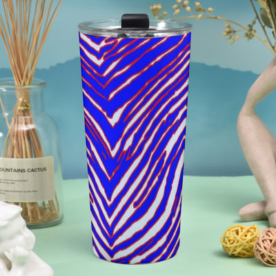 Dark Sea Green Tumbler 30oz – Red Blue White Zebra Game Day Style