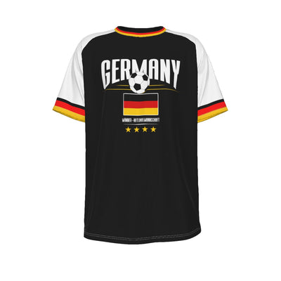 Germany Soccer Fan T-Shirt – Vintage Germany Football Shirt Black Red Gold Style | Retro German Football Tee – breathable comfort wear, lightweight game day shirt, image 1.0