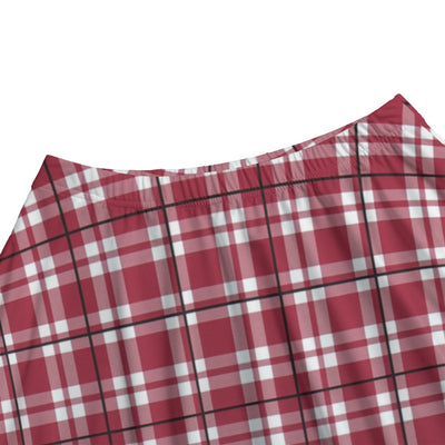 alabama crimson tide tartan plaid crimson white women's bazyrey skirts with pocket crimson white tartan plaid game day fashion