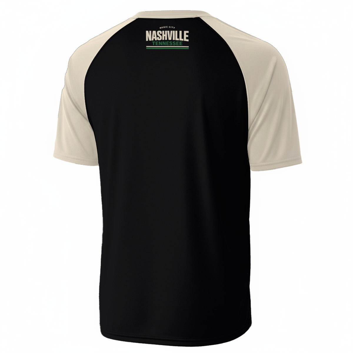 Nashville Tennessee Music City Baseball V-Neck T-Shirt Black and Beige – Urban Sports Streetwear