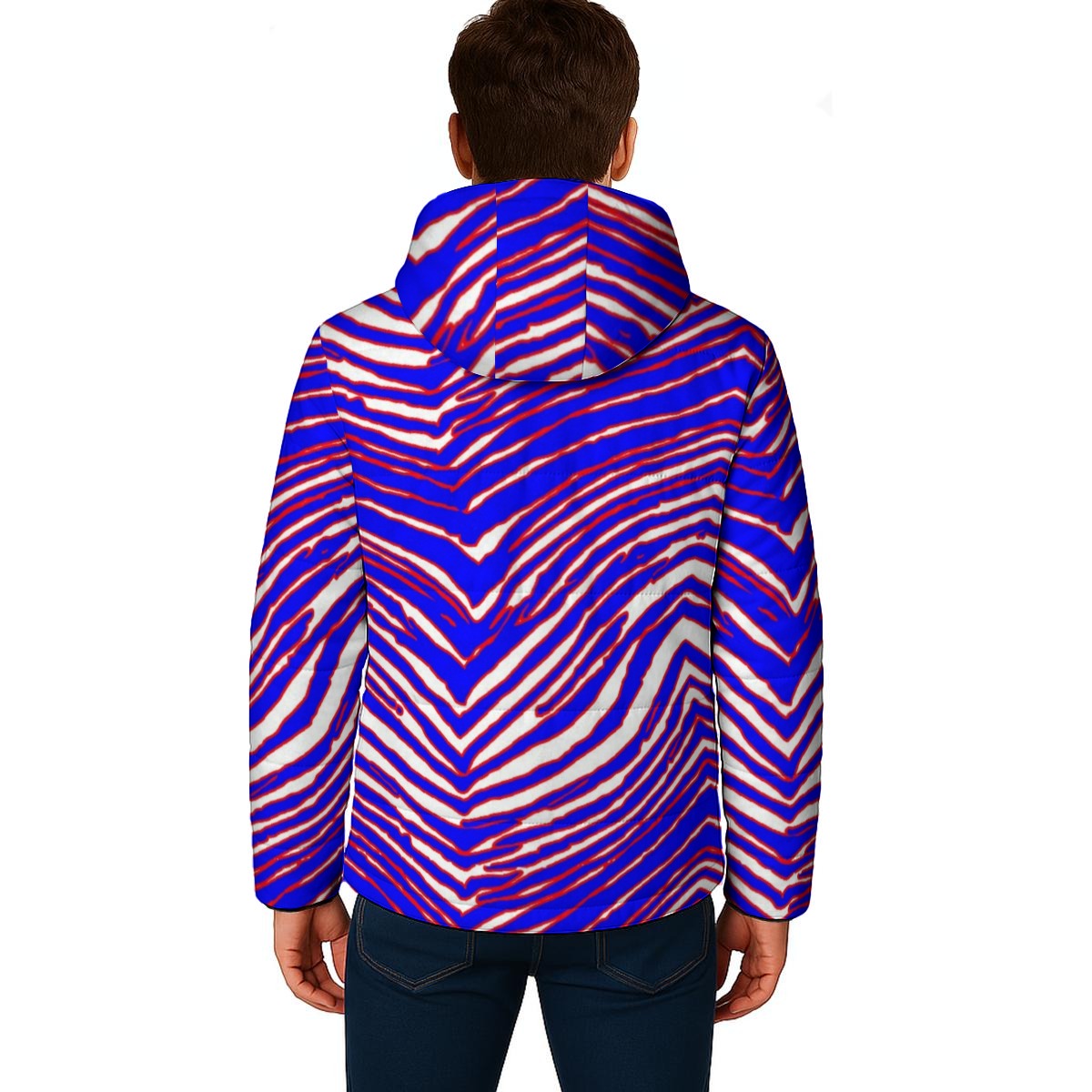 Buffalo Zebra Football Unisex Warm Hooded Jacket – Game Day Streetwear Outerwear