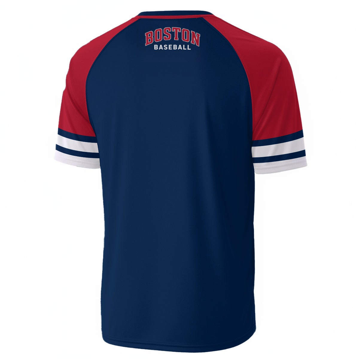 Boston Baseball Athletic T-Shirt – Navy and Red Raglan Tee – Classic Game Day Shirt