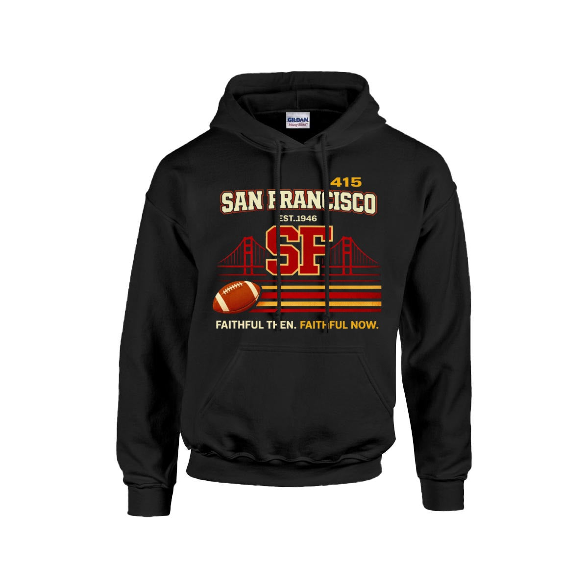 Black San Francisco football Hoodie |Gildan 18500 athletic aesthetics
