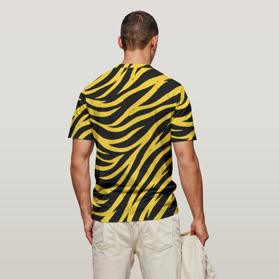 Light Gray Pittsburgh Football Yellow Black Zebra O-Neck T-Shirt