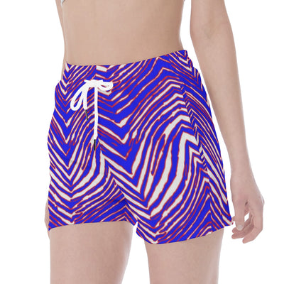 White Smoke Buffalo Football Waistband Sport Shorts – Game Day Athletic Performance Shorts