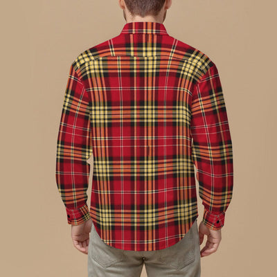 Tan San Francisco Football Plaid Men's Slim Fit Long Sleeve Shirt