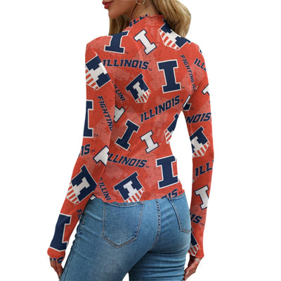 Illinois Urbana - Fighting Illini Women's Mesh T-shirt White varsity sports apparel