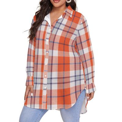 auburn tigers tartan plaid orange navy women tartan plaid game day shirt