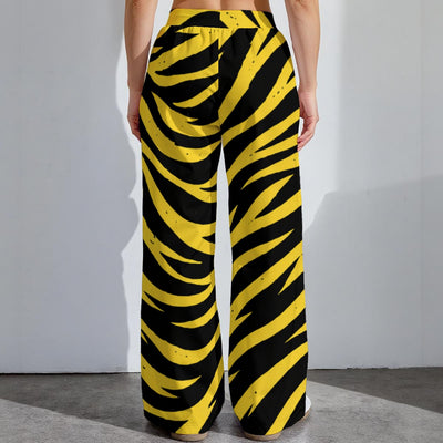 Dark Gray Pittsburgh Football Yellow Black Zebra Women’s High-Stretch Casual Pants 290GSM – Game Day Streetwea