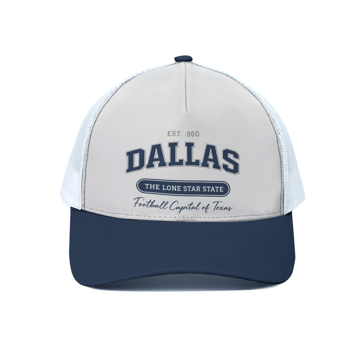 Dallas Lone Star State Football Trucker Hat With White Half-mesh