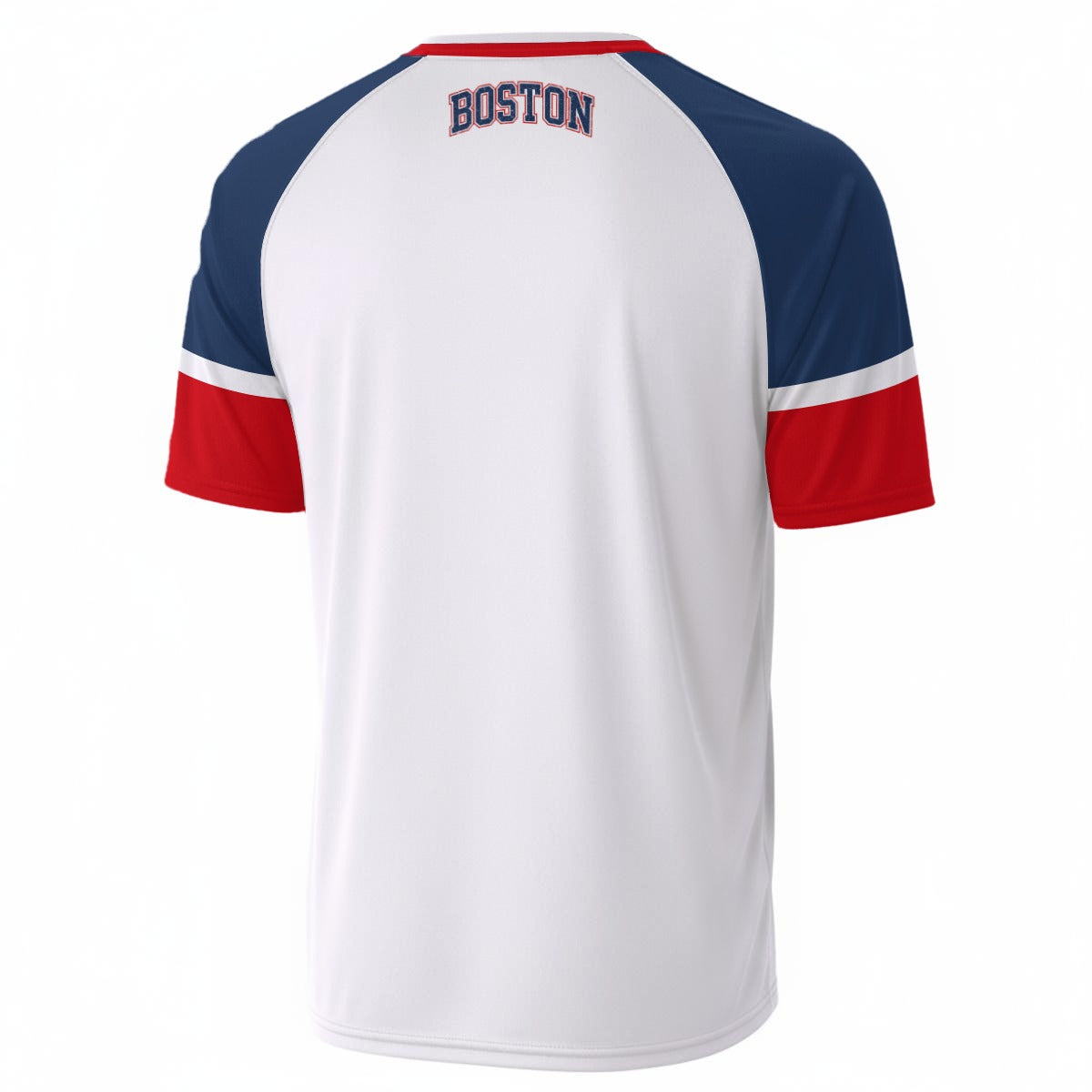 Boston Varsity T-Shirt – White, Navy Blue and Red Athletic Streetwear Graphic Tee