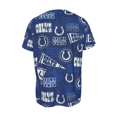 indianapolis-colts-mens-round-neck-short-sleeve-t-shirt blue white football outfit detail