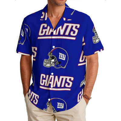 New York Giants Men's Hawaiian Shirt|150GSM – breathable comfort wear, game day outfit, image 1039