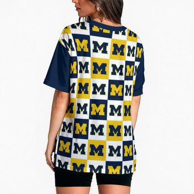 Michigan - Wolverines Women's Loose Fit T-Shirt White varsity sports apparel