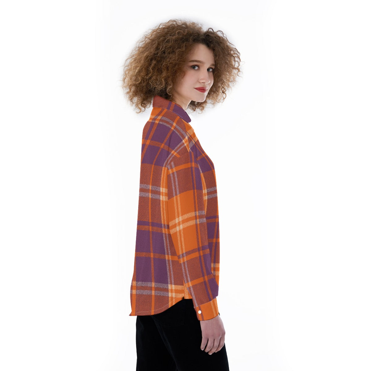 auburn tigers tartan plaid orange navy women tartan plaid game day shirt