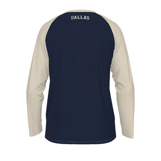 Dallas Long Sleeve Raglan Shirt – Vintage Baseball Varsity Athletic Style Tee