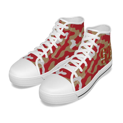 White Smoke San Francisco Football Camo Kid's Canvas Shoes