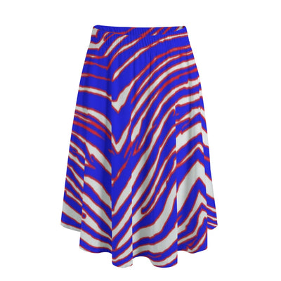 White Smoke Buffalo football Women's Long Maxi Skirt With Pockets β Red Blue White Zebra Game Day Style