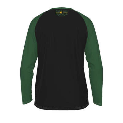 Black Packers Football Green and Gold Raglan Long Sleeve Shirt – Classic Game Day Fan Tee