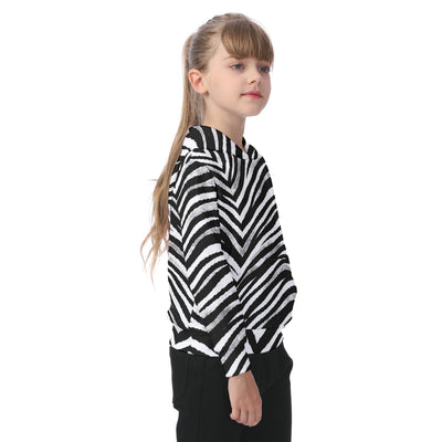 White Smoke Las Vegas Football Zebra Kids’ Hoodie – Black and White Game Day Streetwear