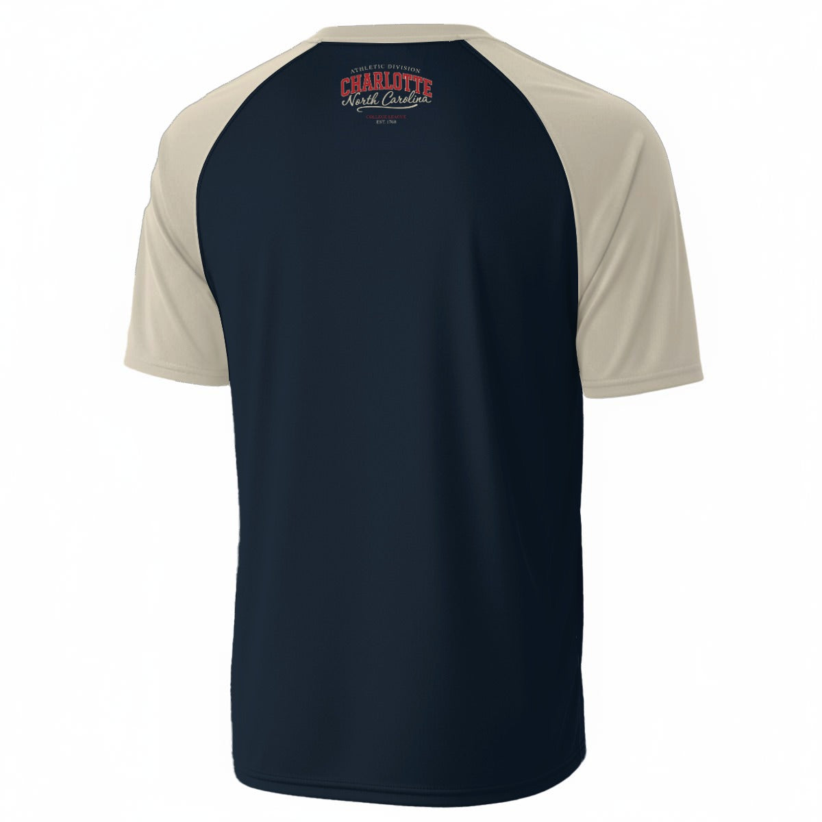 White Smoke Charlotte North Carolina Navy Cream Varsity T Shirt – Vintage Athletic Division Graphic Tee