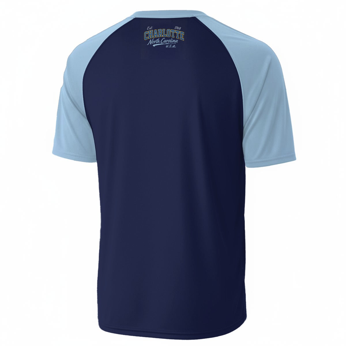 Charlotte North Carolina Navy Light Blue Varsity T Shirt – Classic 1768 Collegiate Graphic Tee