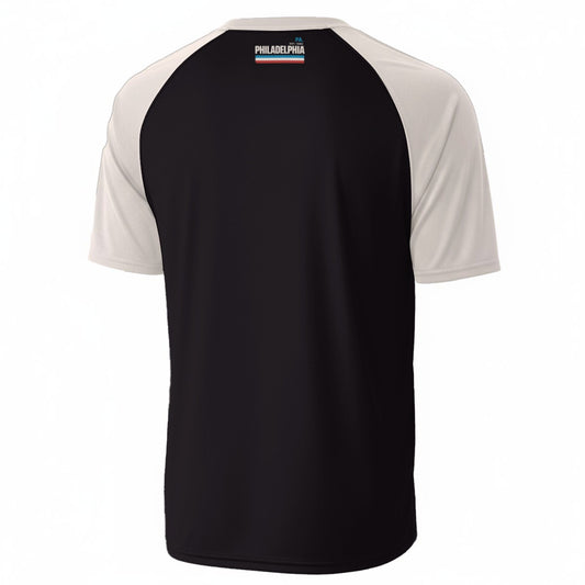 Black White and Red Philadelphia T-Shirt – Varsity Sports Graphic Tee for Fans and Streetwear