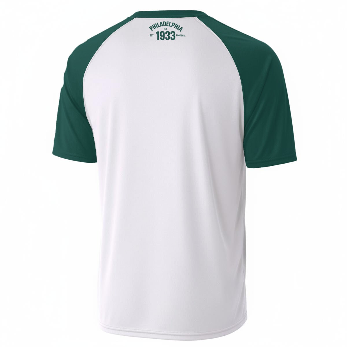White and Green Philadelphia Football T-Shirt – Varsity Sports Graphic Tee Streetwear